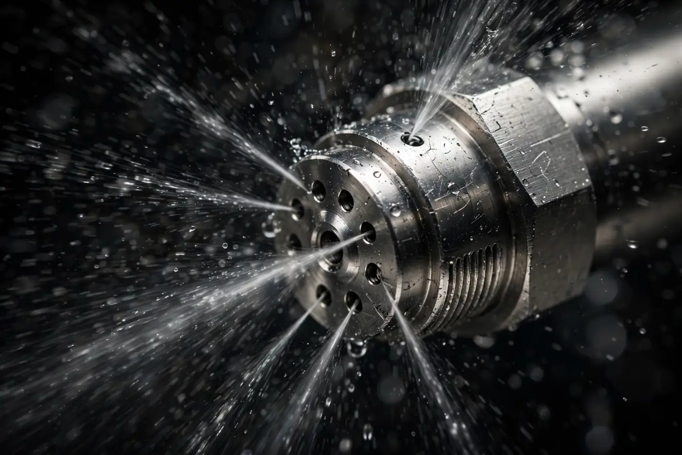 Close-up of a hydro jetting nozzle used for drain cleaning in Newville, PA